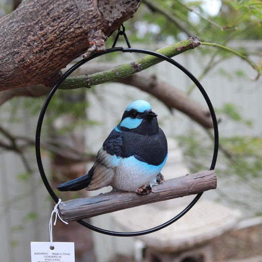 Parrot Lorikeet Bird in Ring Birds Figurine Statue Yard Garden Ornaments Decor