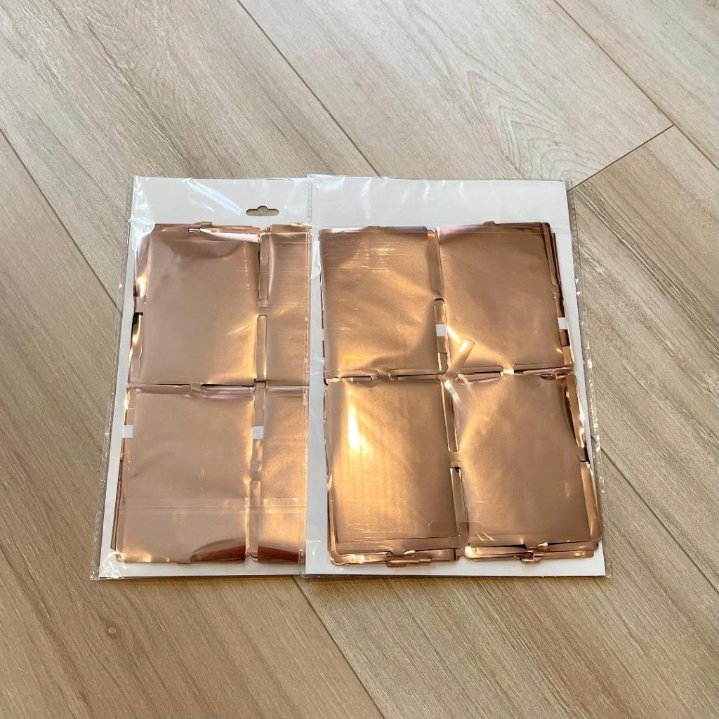 Rose Gold Foil Curtain Sequin Square Metallic Tinsel Backdrop Party Decorations