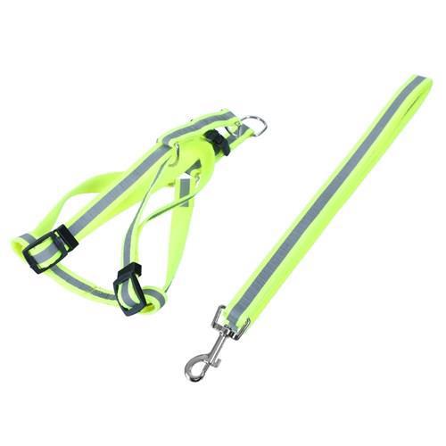 Reflective Dog Lead & Harness Collar Set Adjustable Walking Pet Dog Leash 120cm