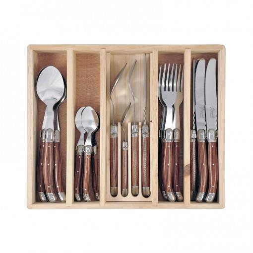 Silhouette Laguiole Cutlery Set 24 pcs Stainless Steel 430 Inox Dinner Bulk Gift