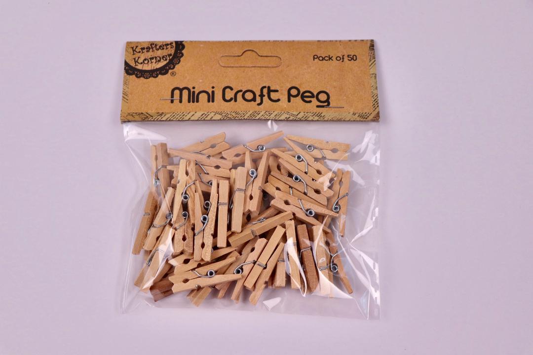Mini Wooden Pegs Craft Clothespins Natural Wood Colorful Photo Clips 3cm 50pc
