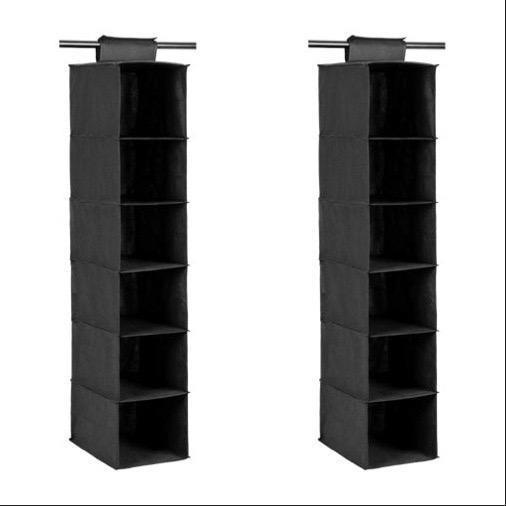 Hanging Wardrobe Organiser Closet Storage 6 Shelf Tier Layer Clothes Shoes Hats