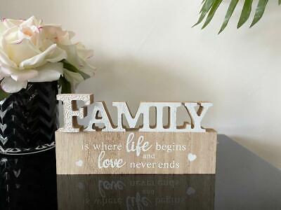 Family Table Sign Plaque Wood Home Signs Table Centerpiece Farmhouse Decor 19cm