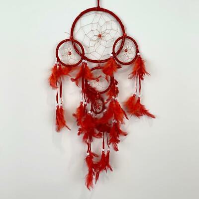 Red Dream Catcher with Feather Caught Dreams Wall Hanging Ornament 52cm