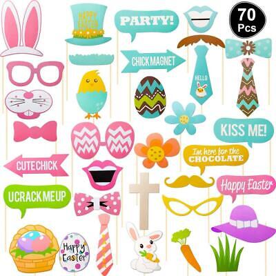 Easter Photo Booth Props Easter Party Favors Decorations Rabbit Egg Bunny 35pcs