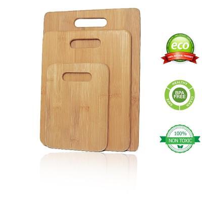 Bamboo Cutting Board Set for Kitchen Serving Chopping Boards Wooden Wood 3 pcs