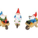 Garden Gnomes on Wheelbarrow Gnome Statue Figurine Fairy Garden Accessories 3pcs