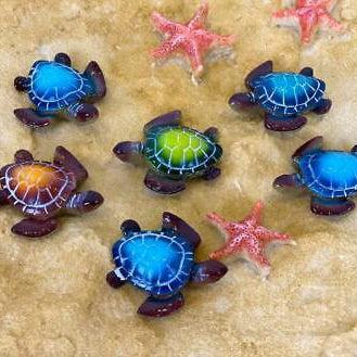 Miniature Sea Turtle Figurine Statue set of 6 Mini Turtles Indoor Outdoor Garden