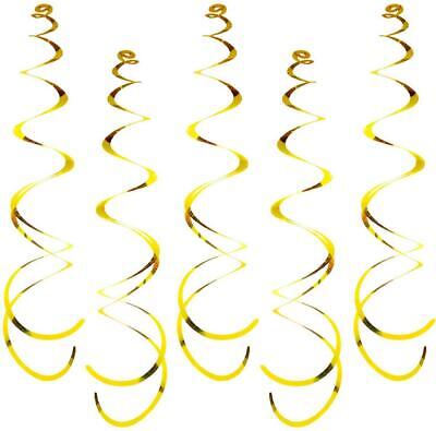 Gold Hanging Swirls Spiral Swirl Party Decorations Foil Ceiling Whirls 12pcs