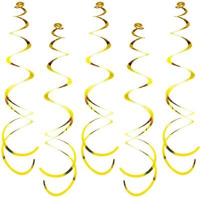 Gold Hanging Swirls Spiral Swirl Party Decorations Foil Ceiling Whirls 12pcs