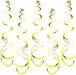 Gold Hanging Swirls Spiral Swirl Party Decorations Foil Ceiling Whirls 12pcs