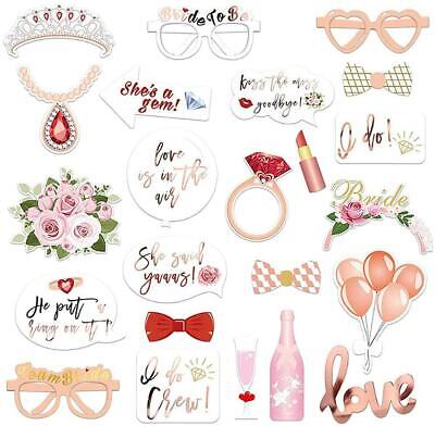 Wedding Bridal Shower Photo Booth Props Rose Gold Bachelorette Party Decorations