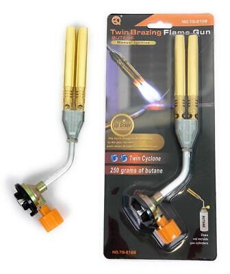 Gas Blow Torch Twin Brazing Flame Gun Lighter Buttan Soldering Welding Iron