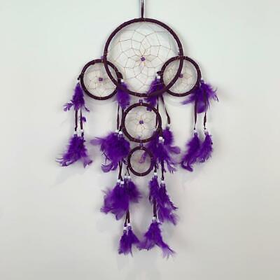 Purple Dream Catcher with Feather Caught Dreams Wall Hanging Ornament 52cm