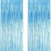 Foil Metallic Fringe Tinsel Curtain Sky Blue Backdrop Door Party Decorations