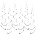 Silver Hanging Swirls Spiral Swirl Party Decorations Foil Ceiling Whirls 12pcs