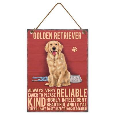 Golden Retriever Dog Sign Metal Wall Hanging Dogs Sign Colourful Home Decor 27cm