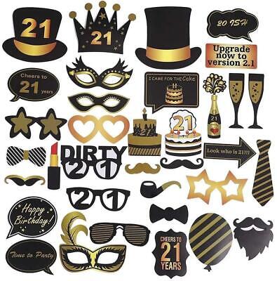 21st Birthday Photo Booth Props Photo Props Funny Party Supplies Decoration 35pc