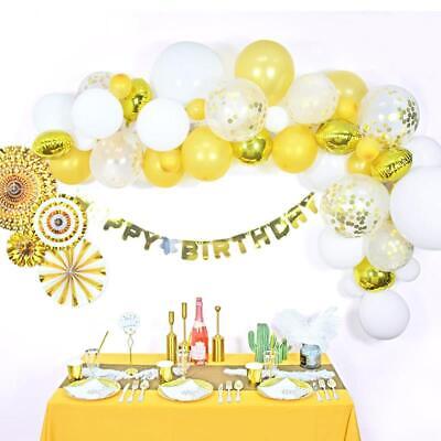 DIY Gold White Balloon Arch Garland kit Confetti Balloons Party Decorations 71pc