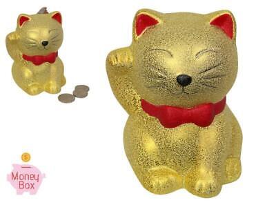 Lucky Cat Money Box Piggy Bank Coin Saving Gold Fortune Feng Shui Decor Novelty