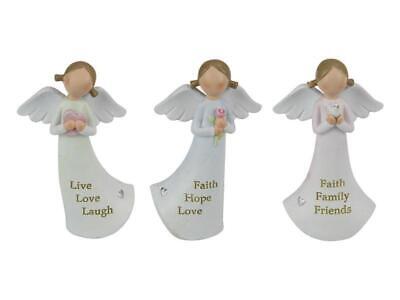 Angel Statue Inspirational Wording Wing Angles Religious Decor Figurine 3pcs Set