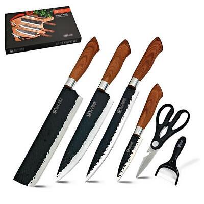 Kitchen Knife Set Chef Knives Stainless Steel Nonstick 6 pieces Scissor Gift Box