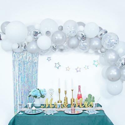 DIY White Silver Balloon Arch Garland kit Confetti Balloons Party Decorations