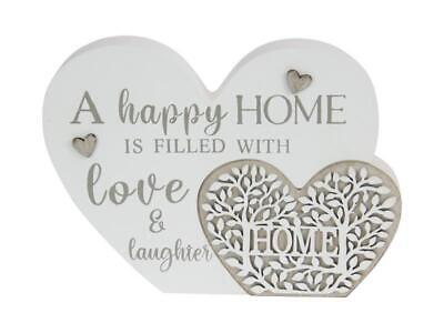 Happy Home Table Sign Plaque Wood Love Home Sign Tree of Life Farmhouse Decor