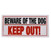 Beware of The Dog sign 25x12cm white Warning Notice Plastic Signs Home Gate