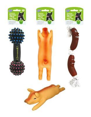 Squeaky Dog Toys Squeeze Squeaker Sound Chew Big Pet Toy Pig Bone Sausage 3 pack