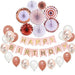 Rose Gold Birthday Decorations Party Decoration Set Confetti Balloons 28pc