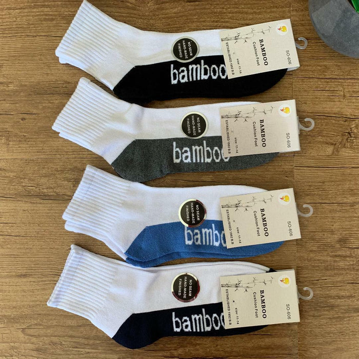 Bamboo Socks Ankle Low Cut Soft Cushion Work Sport Men s7-14 White Black Navy