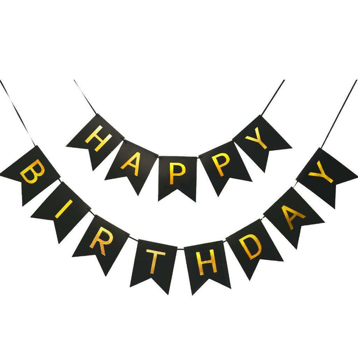 Black Gold Birthday Decorations Set Birthday Banner Party Confetti Balloons