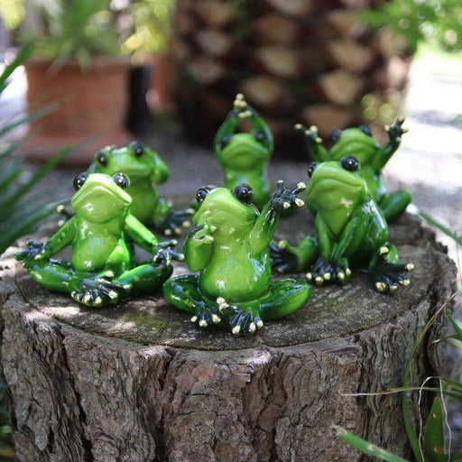 Yoga Frogs Decorative Frog Figurines Fairy Garden Home Decor Ornament 3/ 6pc Set