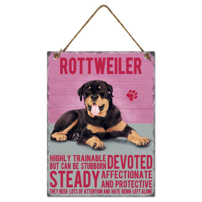 Rottweiler Dog Sign Metal Wall Door Hanging Dogs Sign Colourful Home Decor 27cm