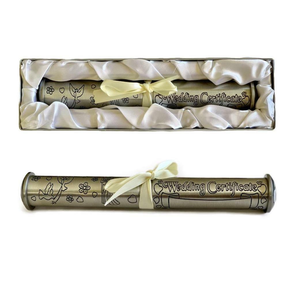 Wedding Marriage Certificate Holder Keepsake Bridal & Groom Engagement Gift