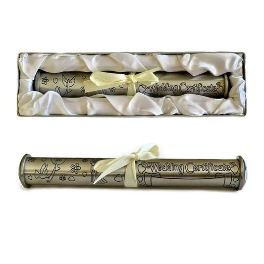 Wedding Marriage Certificate Holder Keepsake Bridal & Groom Engagement Gift