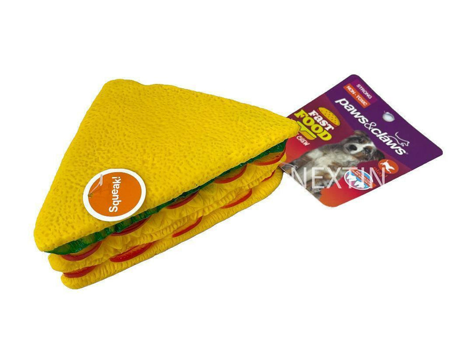 Jumbo Squeaky Dog Toys Squeeze Squeaker Sound Chew Big Pet Toy Burger Hot Dog