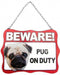 Dog Metal Sign Beware of Dogs Guard Dog on Duty Warning Gate & Home Signs Notice