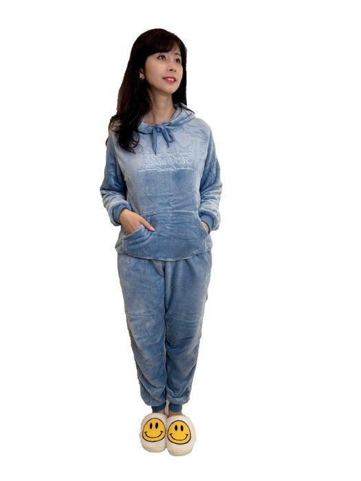 Women Pyjamas Pyjama Set Soft Plush Fleece Warm Winter Sleepwear Pajamas s8-18