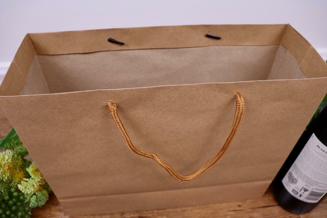 Kraft Paper Bags 50 x Bulk, Gift Shopping Carry Craft Brown Bag with Handles