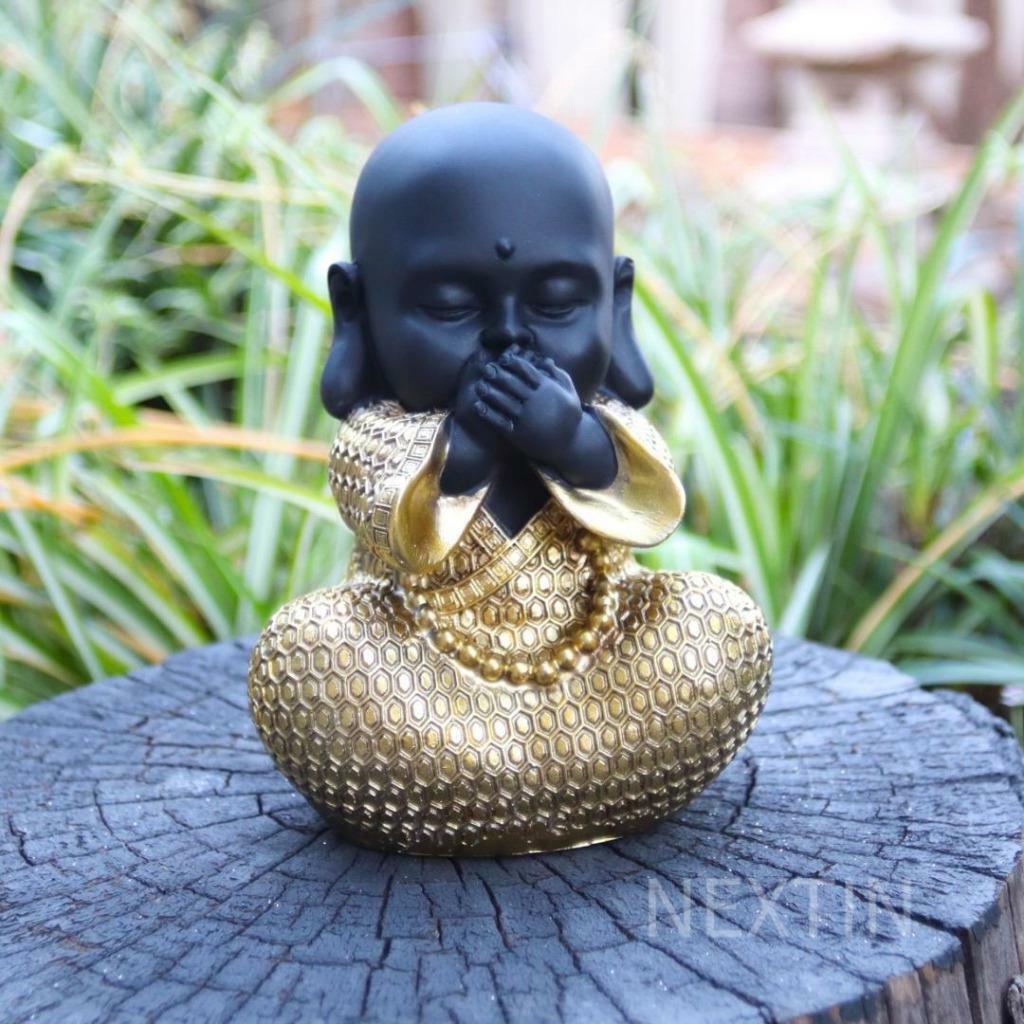 Buddha Statues Wise Monks No Evil See Speak Hear Ornament Figurines Set of 3