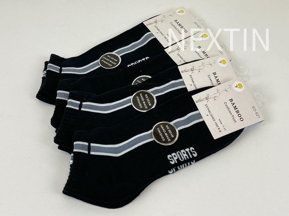 Bamboo Socks Ankle Low Cut Soft Cushion Work Sport Men s7-11 Black Navy White