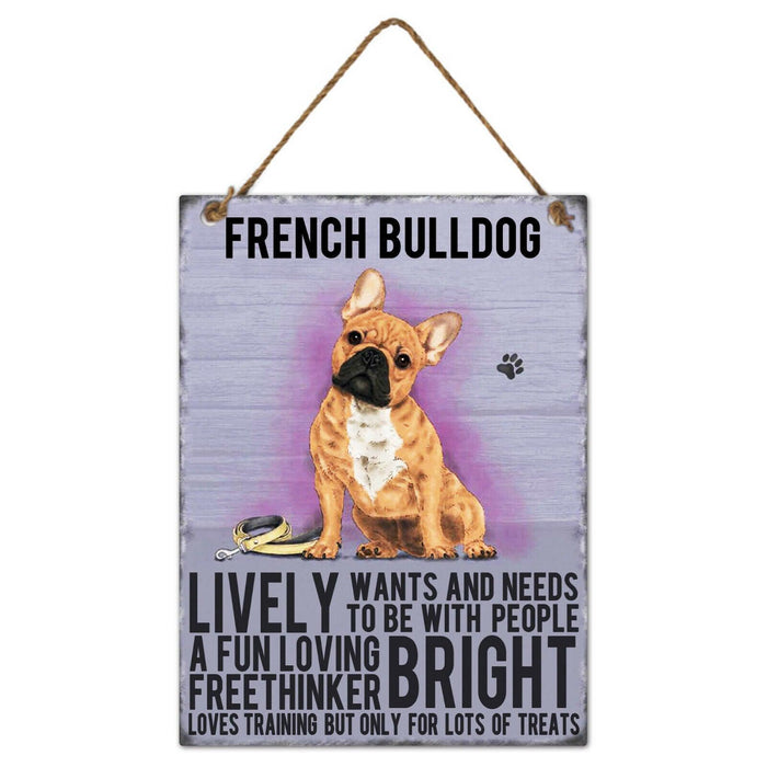 Dog Metal Sign Wall Door Hanging Dogs Sign Colourful Home Decor 27cm