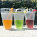 Disposable Drink Pouch Bags Smoothie Ice Frozen Juice Party Drinking Bag Straws