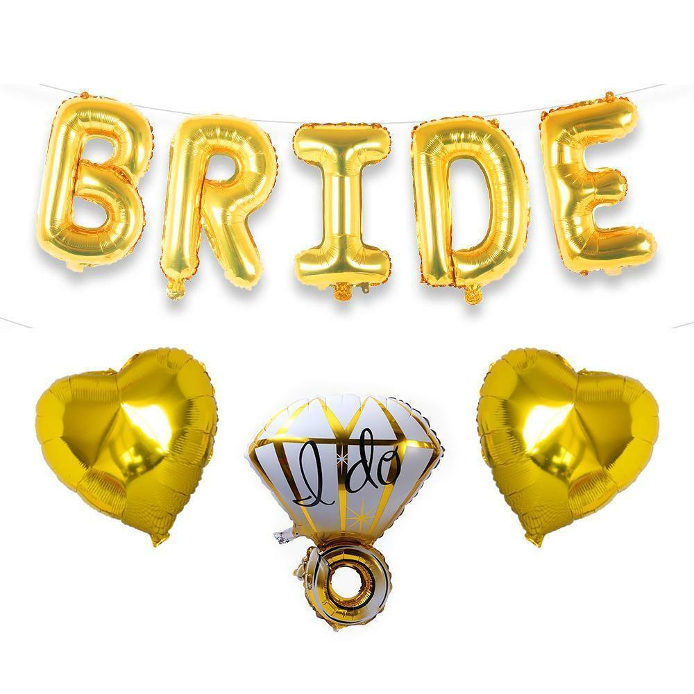 Bride Foil Balloons Big Ring Balloon Gold Bridal Shower Decorations Wedding Hens