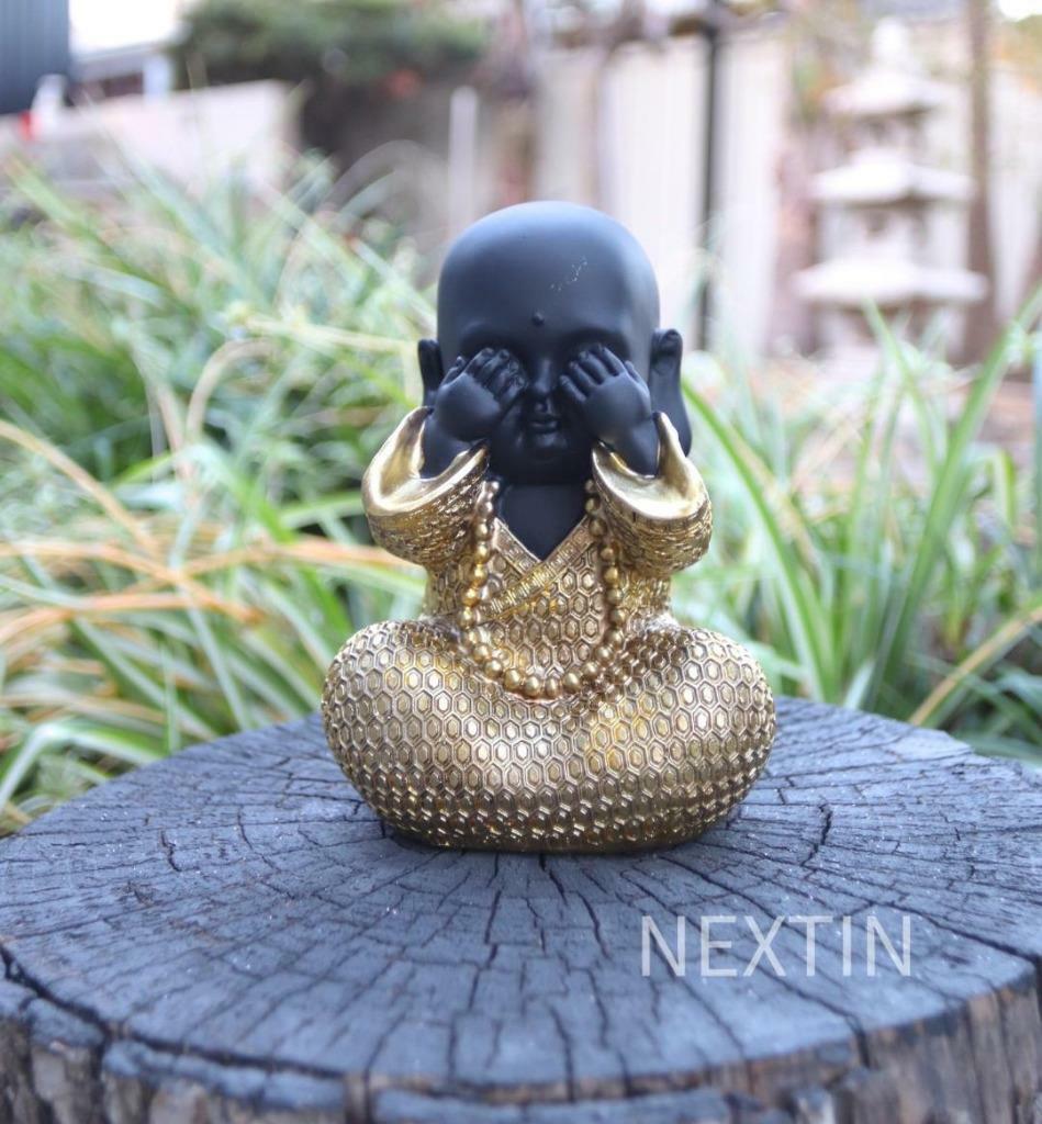 Buddha Statues Wise Monks No Evil See Speak Hear Ornament Figurines Set of 3