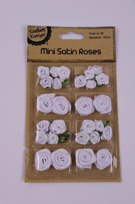 Mini Roses Flowers Ribbon Bows Craft Artificial Wedding Applique Sewing DIY 28pc