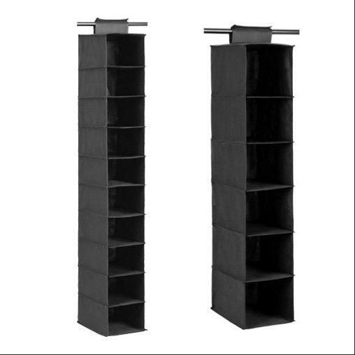 Hanging Wardrobe Organiser Closet Storage 6 or 10 Tier Shelf Clothes Shoes Hats