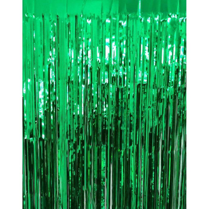 Foil Metallic Fringe Tinsel Curtain Green Backdrop Door Party Decorations